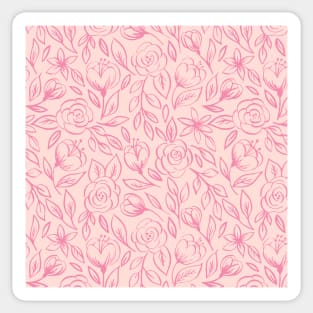 Pink Roses on Pink Sticker